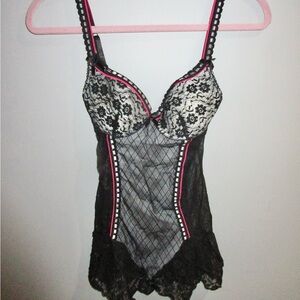 Y2K Baddie Top - Black & Pink